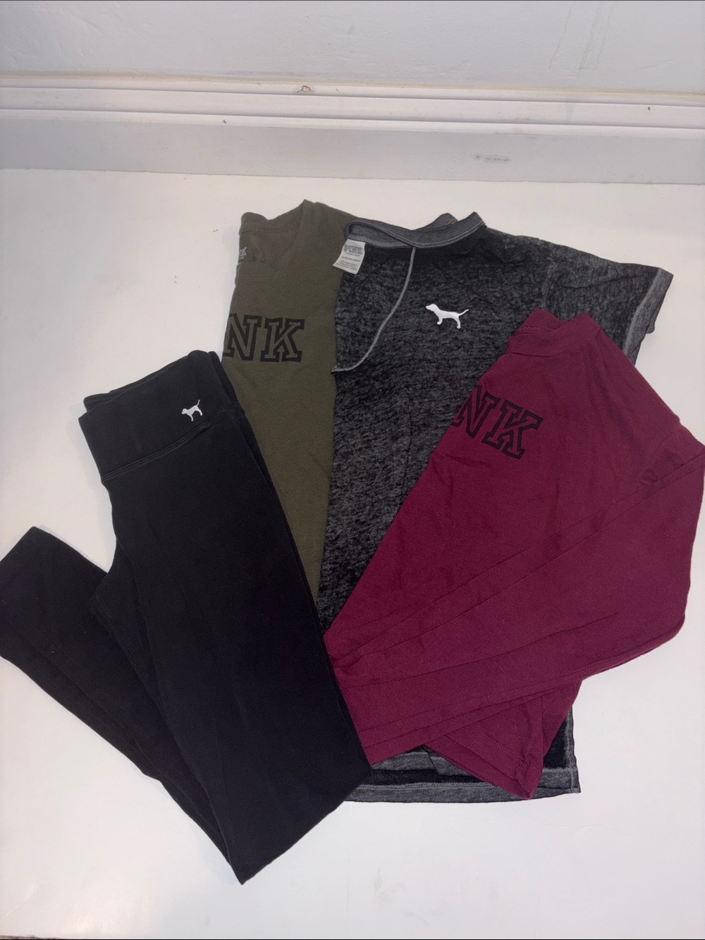 PINK Victoria's Secret Shirts and Yoga Pants Bundle with pink Logo long & short
